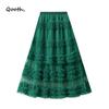 Ruffle Tiered Tulle Skirt  High-Waist Layered Maxi Skirt Sweet & Luxurious Style QT2503