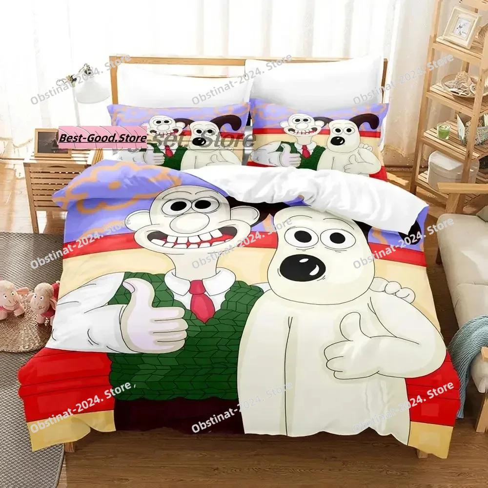 Kawaii Gromit Bedding Set Single Twin Full Queen King Size Bed Set Aldult Kid Bedroom Duvetcover Sets Print Anime Bed Sheet Set