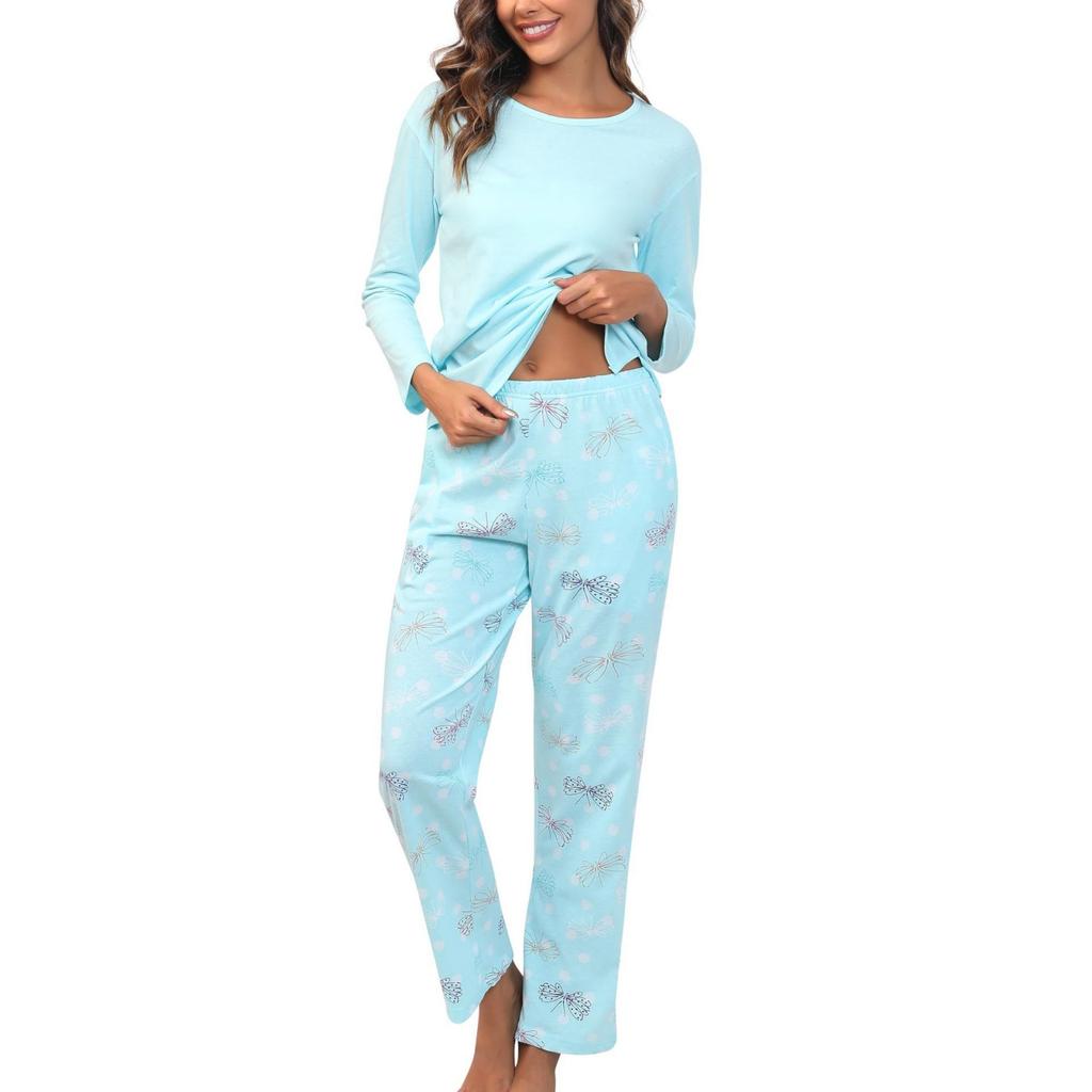 Women's Fashionable Casual Pajamas And Home Wear Long-sleeved Trousers Suit