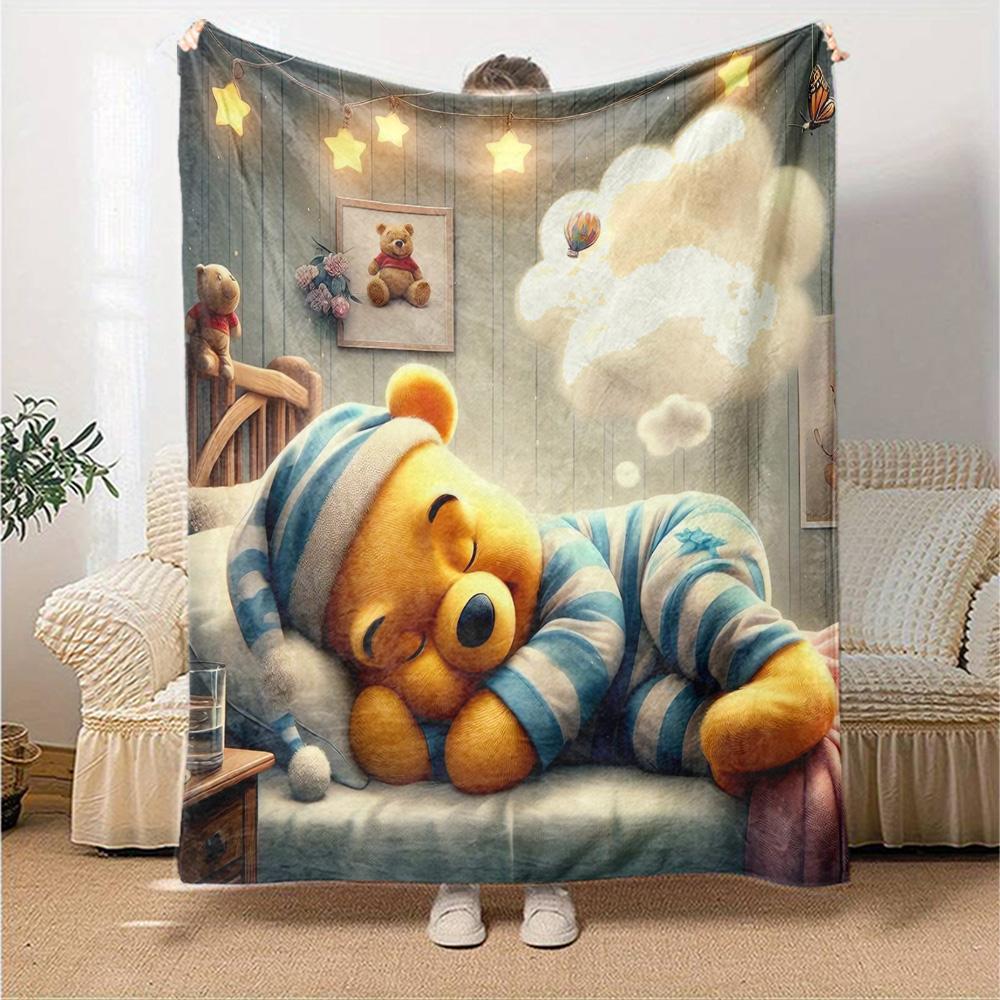 Piglet'S Sweet Dreams Flannel Blanket Super Soft Warm Cozy Blanket For Sofa Bed Office Travel Allseason Home Decor Gift