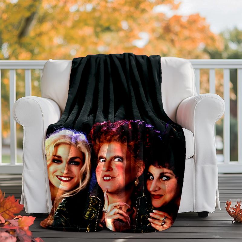 Hocus Pocus Flannel Blanket Soft Warm All-Season Throw, Design for Camping, Car Travel, Hiking Sofa, Bed, Office Perfect Gift for Parties