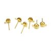 30Pcs 4MM 6MM Stainless Steel Round Ball Earrings Stud Post with Loop Fit Women DIY Earring Jewelry Making Craft Accessories
