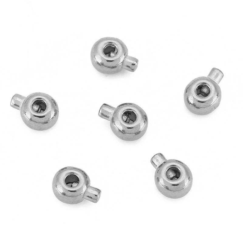 

10pcs Never Fade Stainless Steel End Crimp Beads Vacuum Plating Stopper Beads Covers For DIY Bracelet Necklace Jewelry Making
