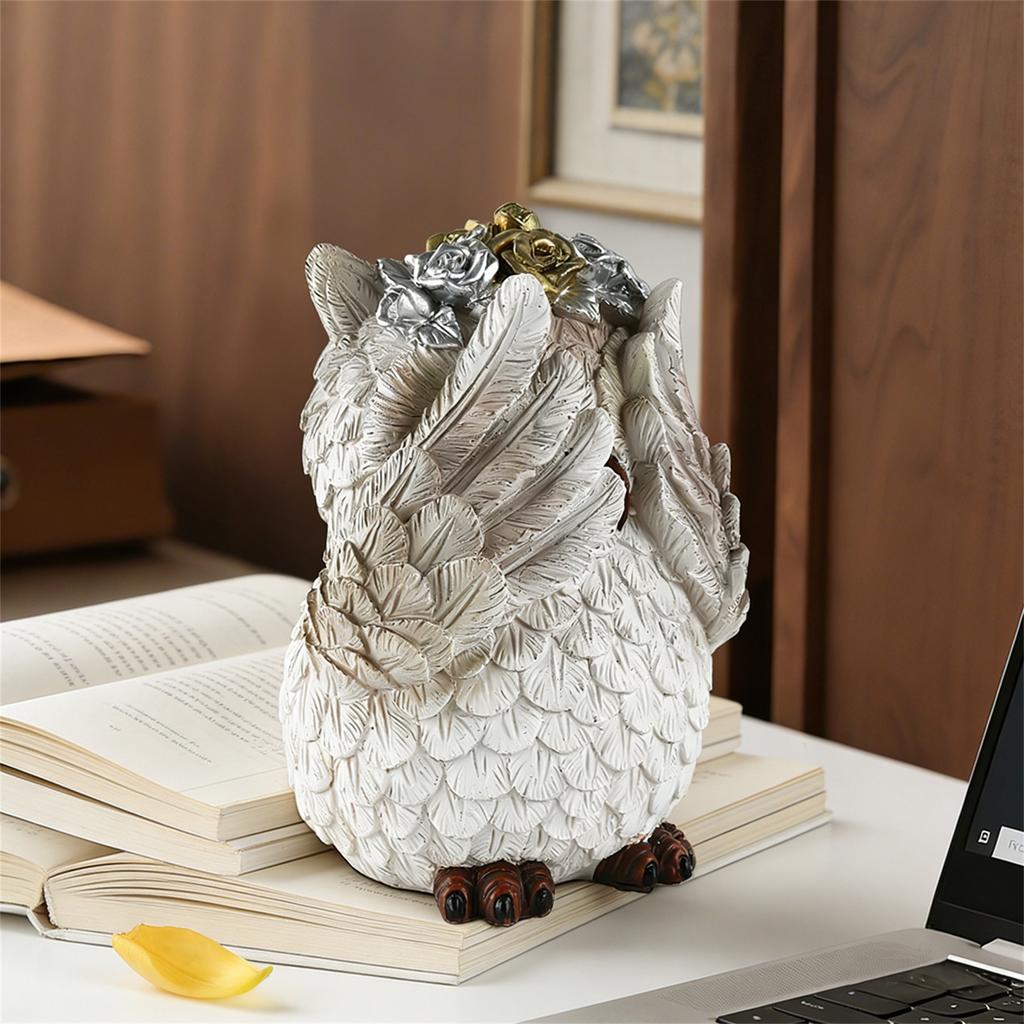 Resin Hører Ikke, Ser Ikke, Sier Ikke, Uglepynt, Skrivebordsdekorasjon