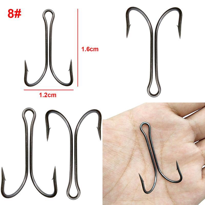 100pcs 9908 High Carbon Steel Double Fishing Hooks Small Fly Tying Double Fishing Hook For Jig Size 1 2 4 6 8 1/0 2/0 3/0 4/0