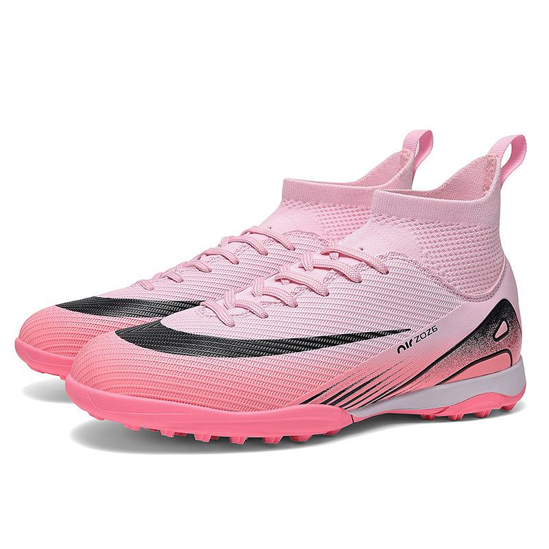 High-Top Football Shoes Tf Broken Nails Artificial Turf Ag Nails Leather Feet Men And Women Children And Adolescents Training Shoes