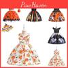 Exquisite Halloween Princess Dress With Ghost Pumpkin Skirt And Bag For Kids