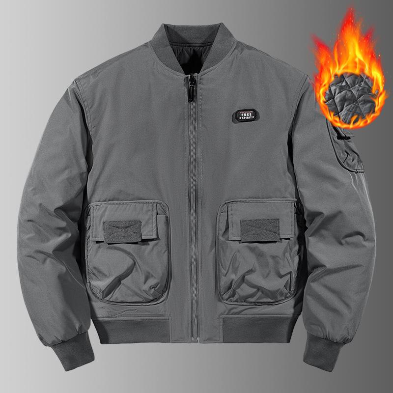 Tooling Cotton-padded Men's Spring and Autumn Thickened Winter Double-sided Jacket Sports Baseball Jersey Pilot Jacket