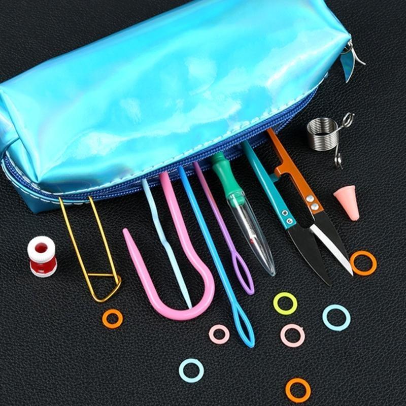 Professional Crochet Hooks Set DIY Knitting Ergonomic Needle Weave Yarn Clip Marker Weaving Sewing Tool for Beginners