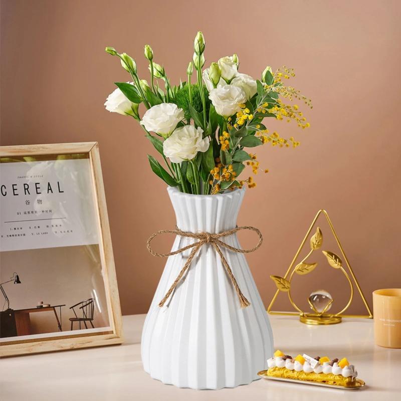 3pcs Water Ripple Plastic Vase Home Living Room Office Flower Arrangement Decoration Crafts Wedding Table Center Vase Ornament