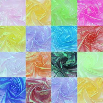 Designer Fluorescent Fabrics Colorful Shiny  Fabric Stage Wedding Decor Voile Transparent  Fabric Doll Clotihing