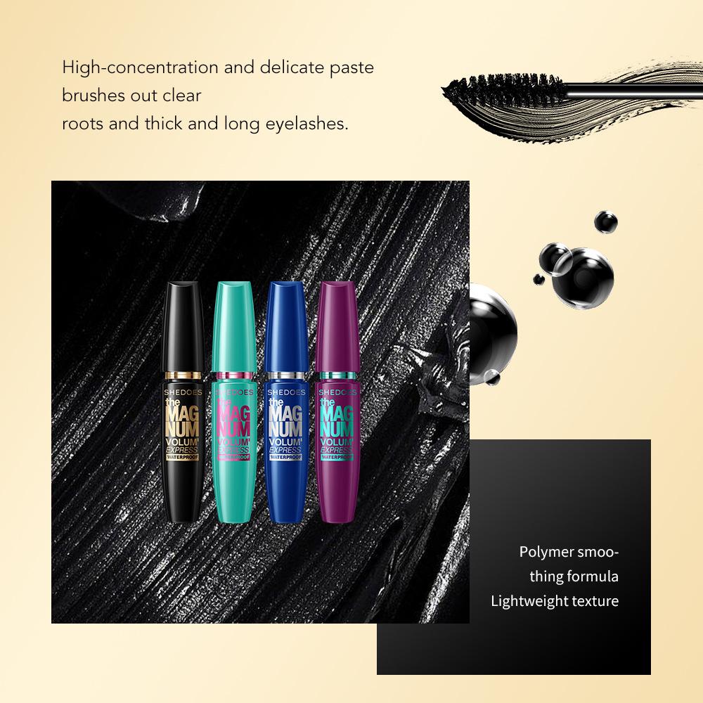 Four-color Waterproof and Anti-Sweat Slimming Mascara Long Lasting Thick Bending Quick Drying Black Mascara Lash