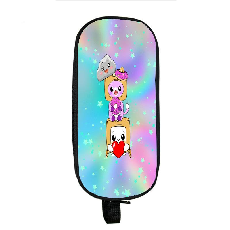Lankybox Boxy And Foxy Robot Pencil Case Big Storage Box Portable Girls Pen Bag Double Layer School Pouch Kawaii Stationery Case