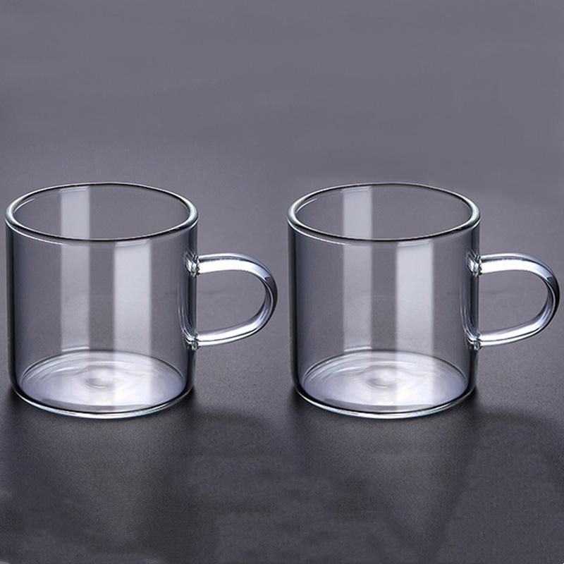 GIANXI Thicken Glass Tea Cup With Handle Transparent Heat Resistant Glass Tea Cups Chinese Kung Fu Tea Puer Tea Cup Set