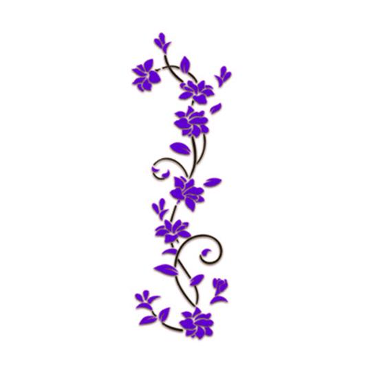 

3D романтические наклейки на стену с цветком розы, съемные наклейки для дома из ПВХ, украшение комнаты темно-фиолетового