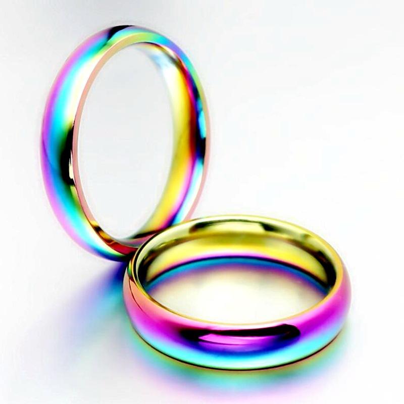 Japan and South Korea Simple 4mm Arc Stainless Steel Smooth Ring, European and American Popular Titanium Steel Couple Ring Hand Jewelry Wholesale