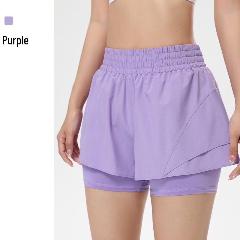 Women's Quick-Dry High-Waist Running Shorts and Yoga Pants Combo