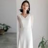 White Wedding Dress for Overseas Long Long Length [88flix] Weddings, Sleeves, (L)