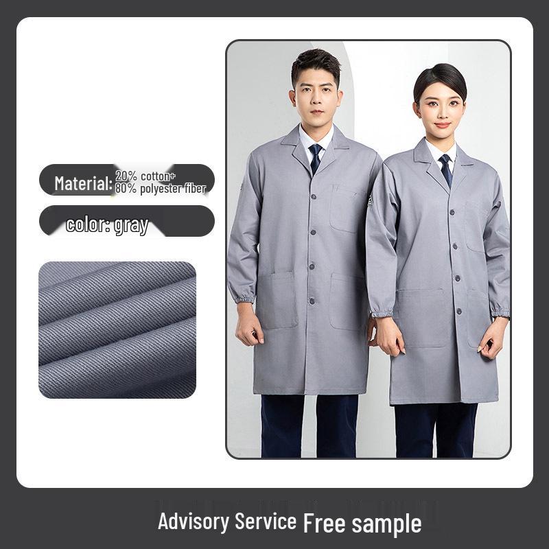 Men's Anti-Static Wear-Resistant Work Coat - Mid-Length, Thickened for Labor Protection