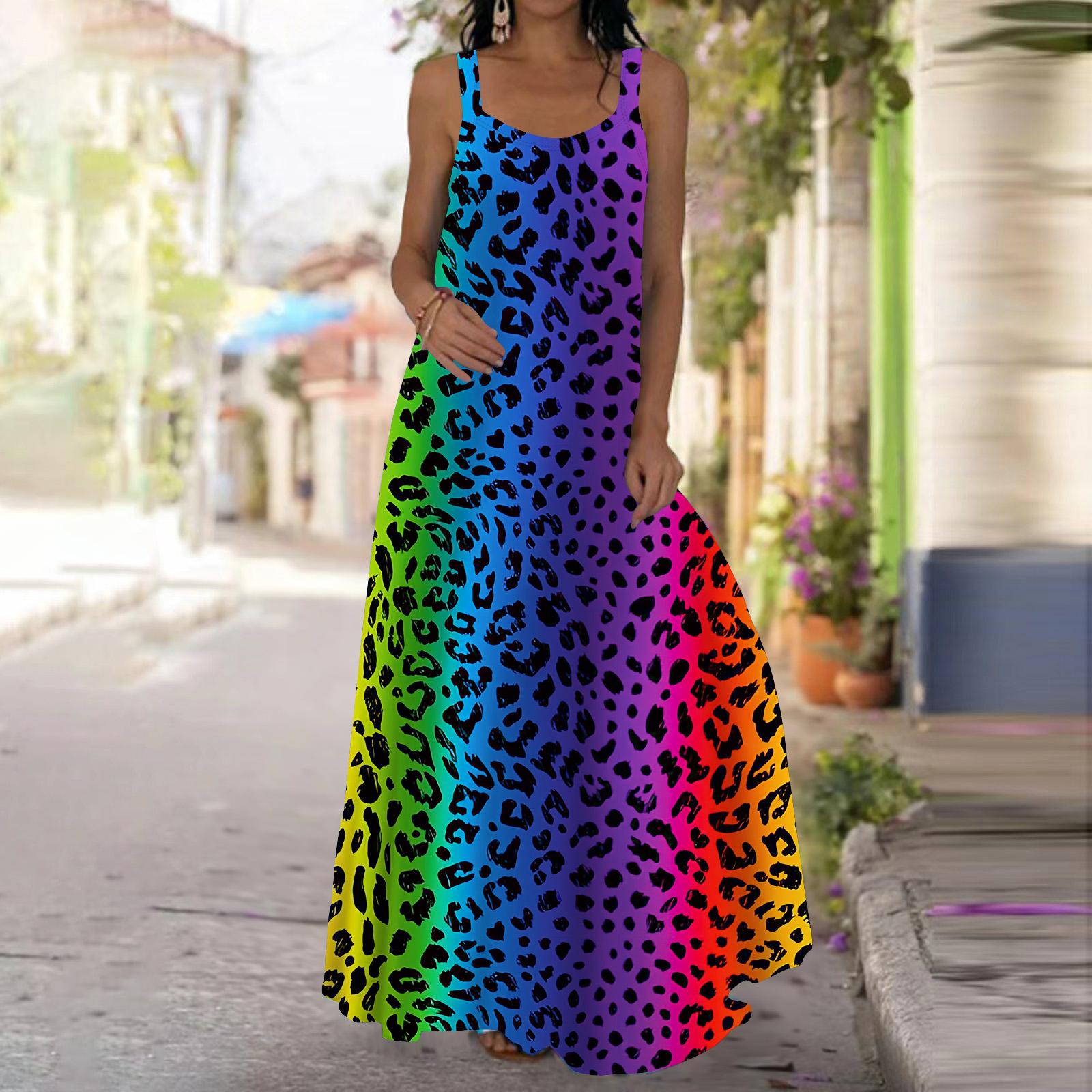 

Женское платье-комбинация Длинное платье макси Оранжевое матовое платье с принтом Весна и лето с v-образным вырезом Для отдыха и отпуска 8XL темно-синий