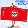 Brentford FC Print Beach Towel, Large Soft Quick Dry Towel for Beach Camping Swimming