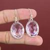 Boucles d'oreilles en kunzite rose à facettes, bijoux délicats en pierres précieuses, boucles d'oreilles uniques en argent sterling 925, bijoux faits main de dernière génération, cadeaux pour elle