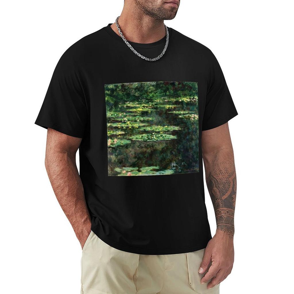 Claude Monet - Water-Lilies T-Shirt Hippie Clothes Vintage Anime Shirt Vintage Customs Design Your Own Plus Size Men Clothing