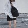 Korean Women's New Fashion Simple One-Shoulder Slanting Cross Bag Drawstring Pleated Large Capacity Canvas Bucket Shoulder Bag