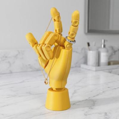 Articulated Flexible Hand Model with Moveable Joint And Base 3D Printed Poseable Sketching Tool for Drawing Painting Sketching Desk Decoration