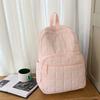 Unisex Quilted Travel Backpack Nylon Solid Color Laptop Backpack Large Capacity Multi-pocket Student Schoolbag
