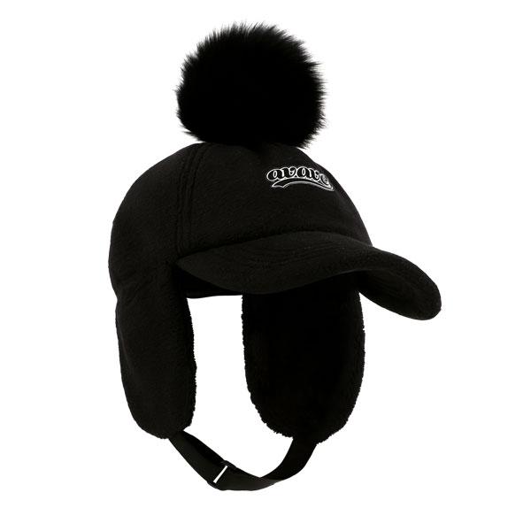 AVAVE Winter Pom-Pom Flap Ball Cap Thermal Golf Hat Black