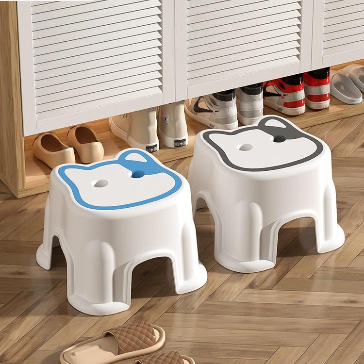Plastic Children's Cartoon Non-Slip Footstool - Thickened Baby Bath Seat