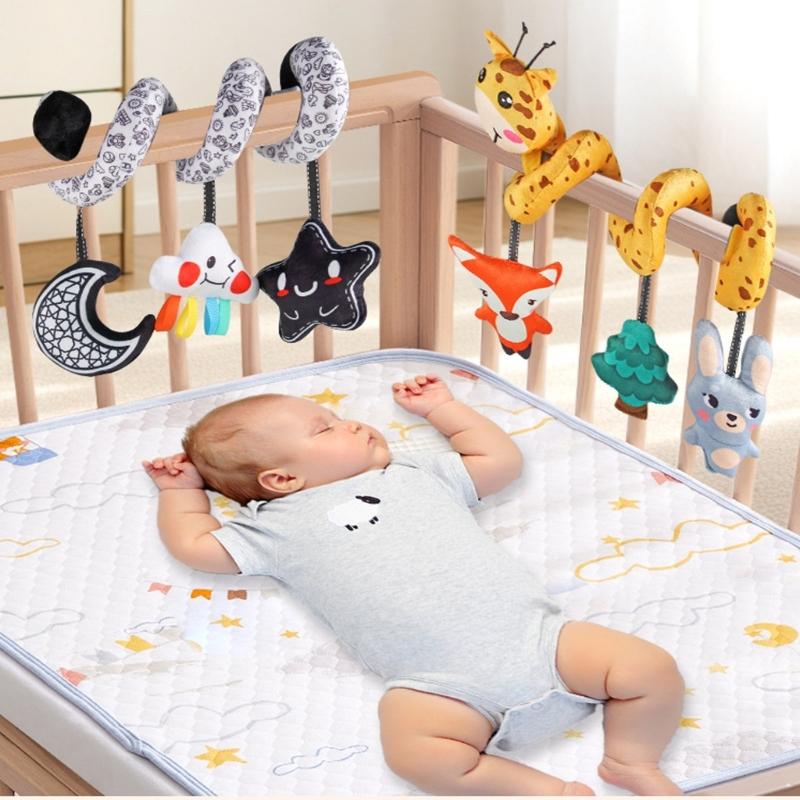 Easy Attachment Infant Spirals Stroller Toy Easy Setup Auditory Developmental Bed Pendant For Visual Motor Skill Growth