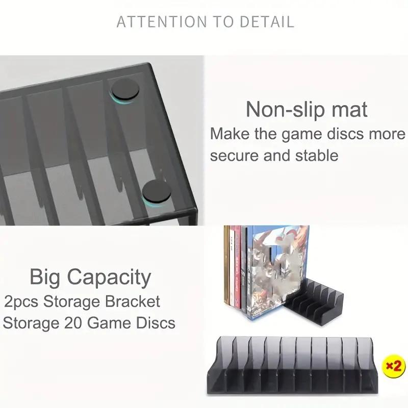 2 Pcs Playstation4 PS4 PS5 Game CD Discs Storage Display Stand Bracket Holder Accessories for PS4 Slim Pro Game Disk Box