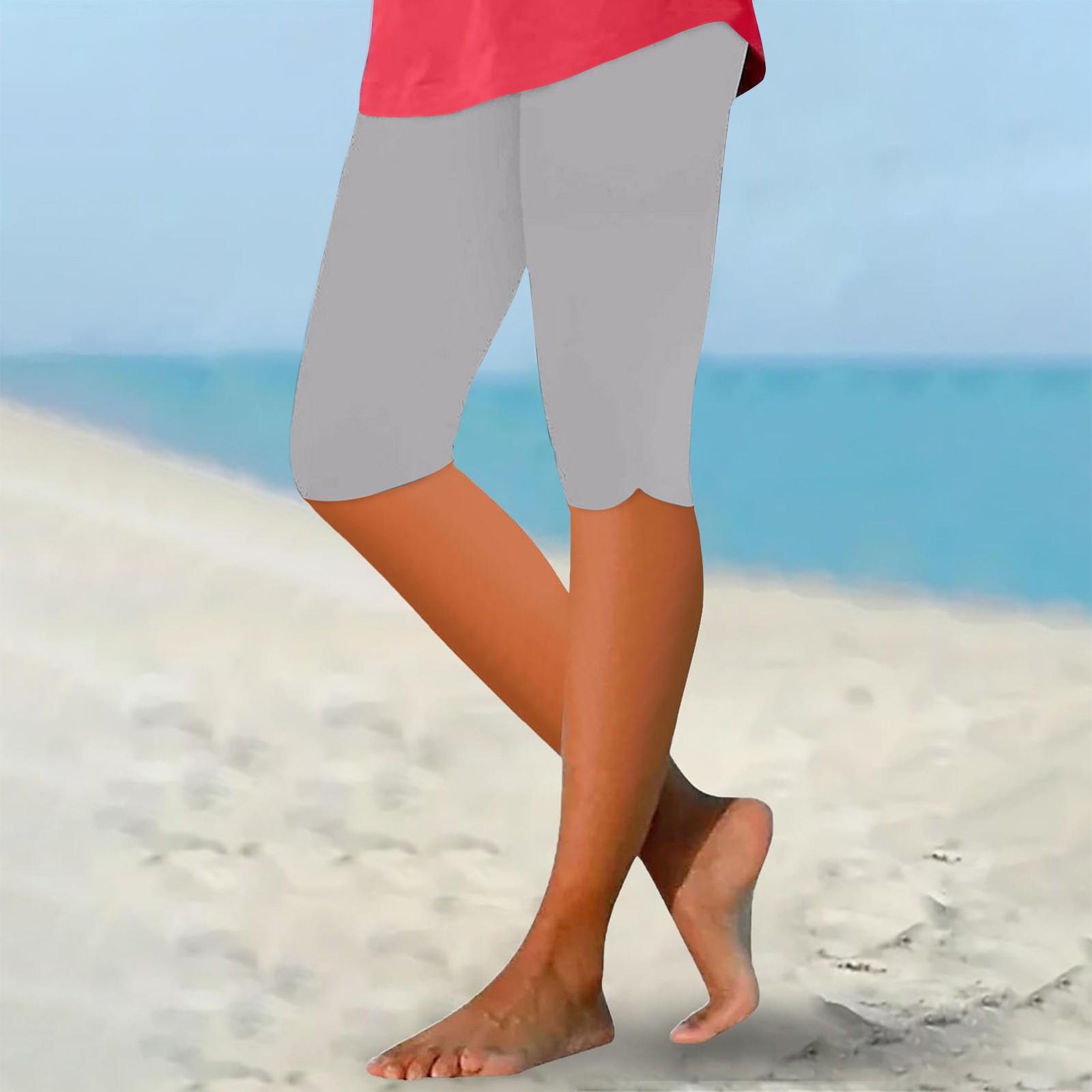 

Женские повседневные леггинсы, дышащие капри, однотонные брюки для йоги M