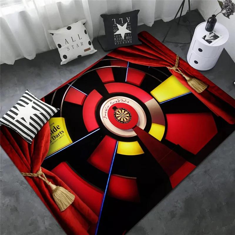 Sport Carpet Dart Board Arrow Floor Mat Dart Target Print Rugs Living Room Game Room Bedroom Rug Non-slip Door Mat Home Decor