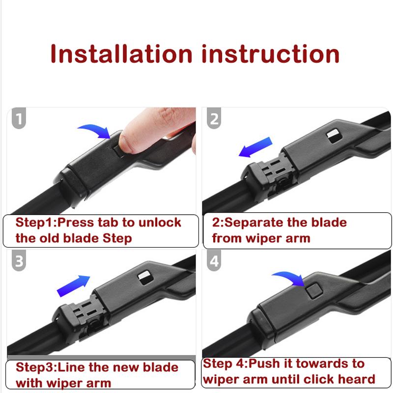 Car Wiper Front Wiper Blades For CITROEN C5 Aircross SUV 2018-onwards Push Button Arm Windscreen Wipers Auto Accessories