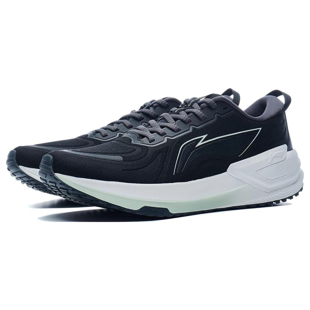 Li Ning Yue Ying 3.0 Pohodlná tkanina TPU tlumení nárazů Protiskluzová podpora Nízkoprofilové běžecké boty Pánské tenisky Černá ARHT019-10