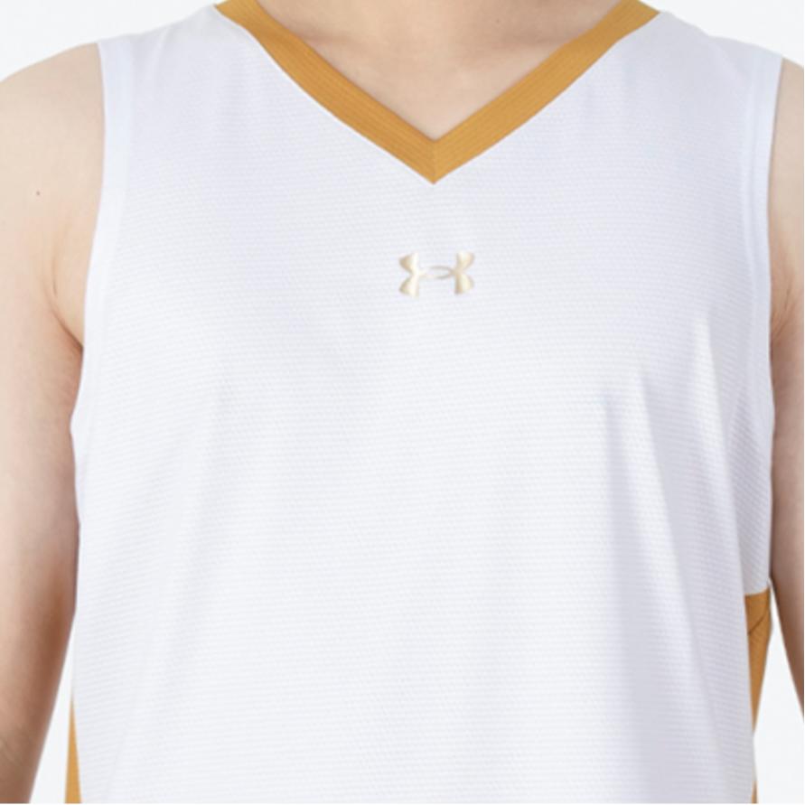 Under Armour Color Block Knit Training Basketball Vest Men Tops White 21500107-100