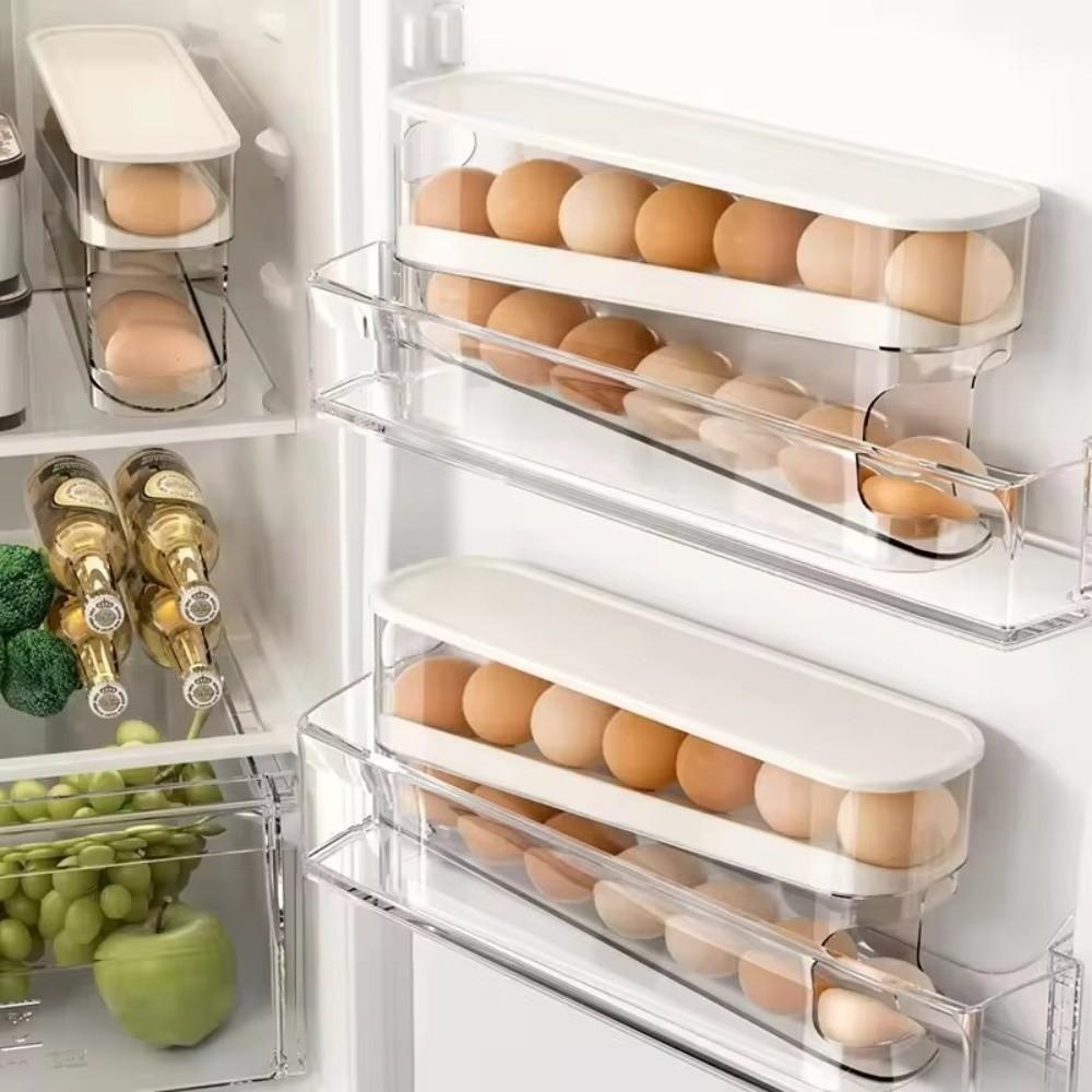 Transparent Egg Holder Rack Ladder Style Egg Organizer Holder  for Refrigerator Side Door