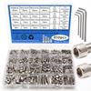 850 PCS Stainless Steel Hexagon Nut and Bolt Combination Set - Including Flat Washer Wrench - M3, M4, M5, M6 Hexagon Head, 4 Spe