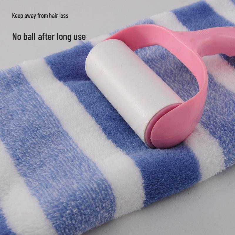 Extra Large Absorbent Coral Fleece Bath Towel with Wide Stripes