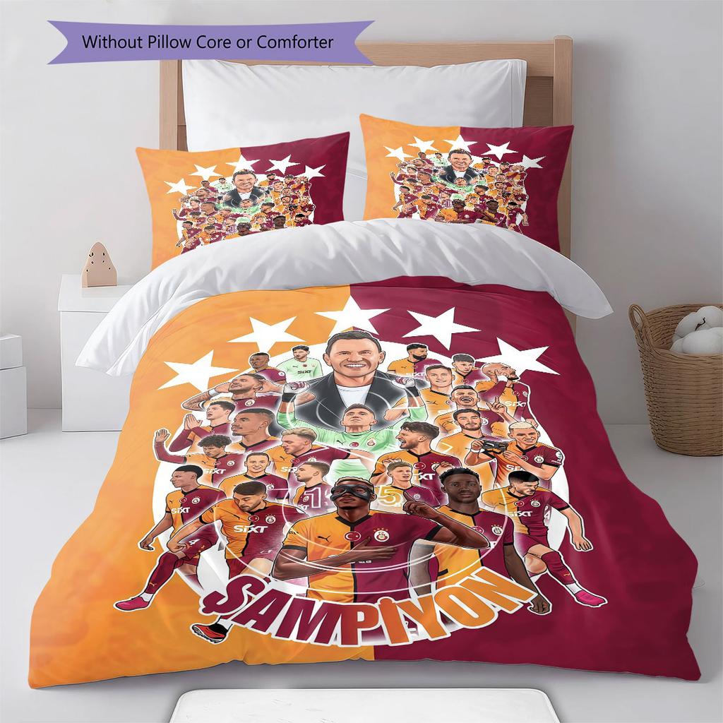 Galatasaray SK Players Pattern Bedding Home Decoration Birthday Gift ( 1 duvet cover + 2 pillowcase, without core),fan merchandise.