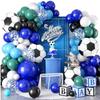 Hot Football Theme Balloon Chain Set Blue Boy Birthday Balloon Wreath Arch Decorative Set
