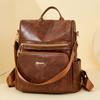 Backpack PU Soft Leather Niche Design Casual Shoulder Bag Large Capacity Simple Travel Fashion Commuting Backpack