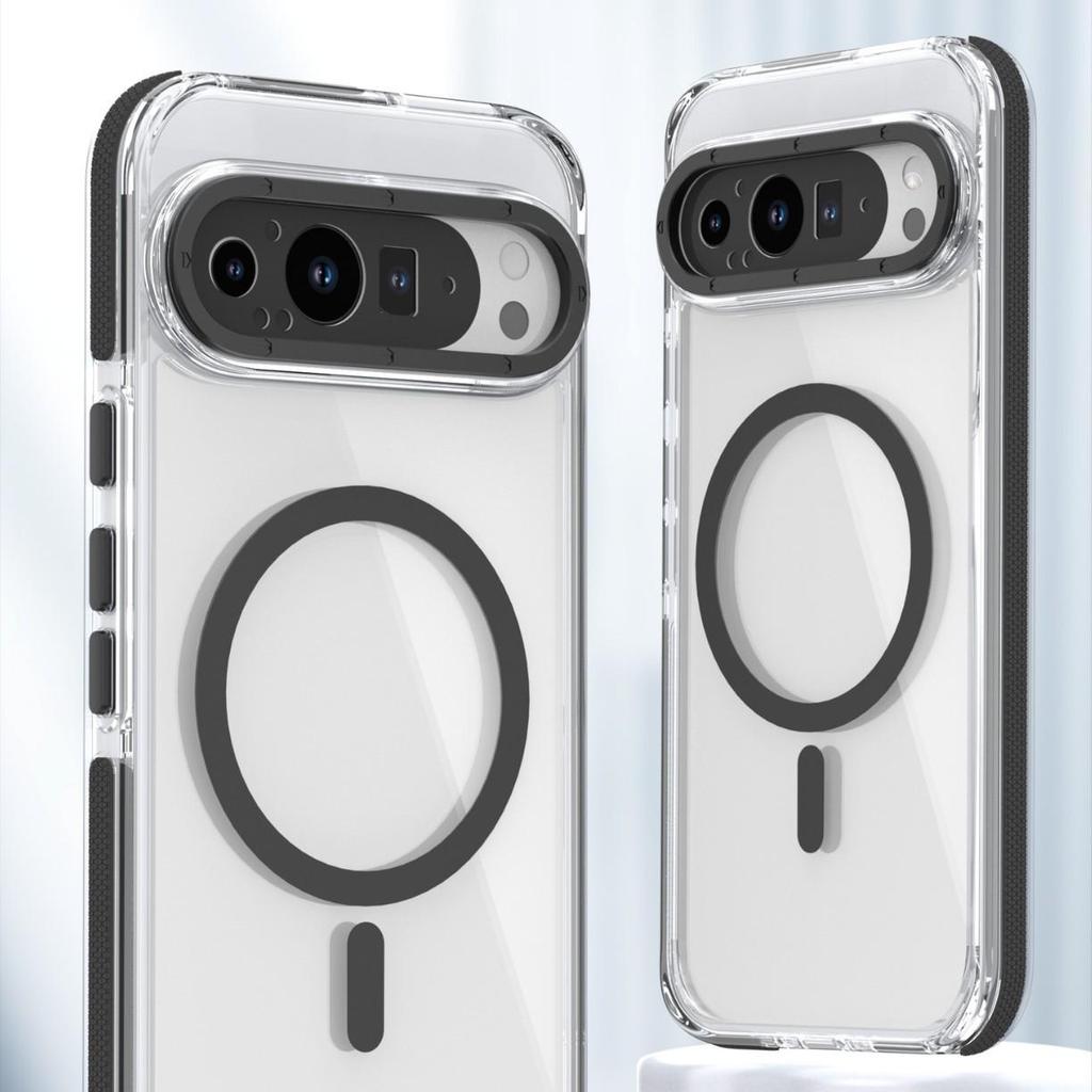 Two-Color Transparent Magnetic Phone Case for Google Pixel 9 Pro XL 5G - Lightweight & Drop-Proof
