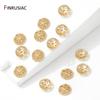 14/18K Gold Plated Brass Hollow Round Bead Caps,Flower Bead Caps For Bracelet Necklace Making Accessories,DIY Jewelry Materials