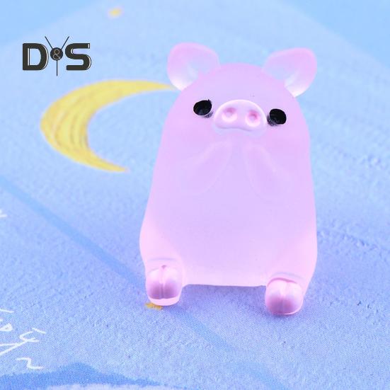 6ks Poutavé prase Socha Ornament Carving Technology Cute Glow Pig Mini Portrait Mini Fairy Garden Landscape