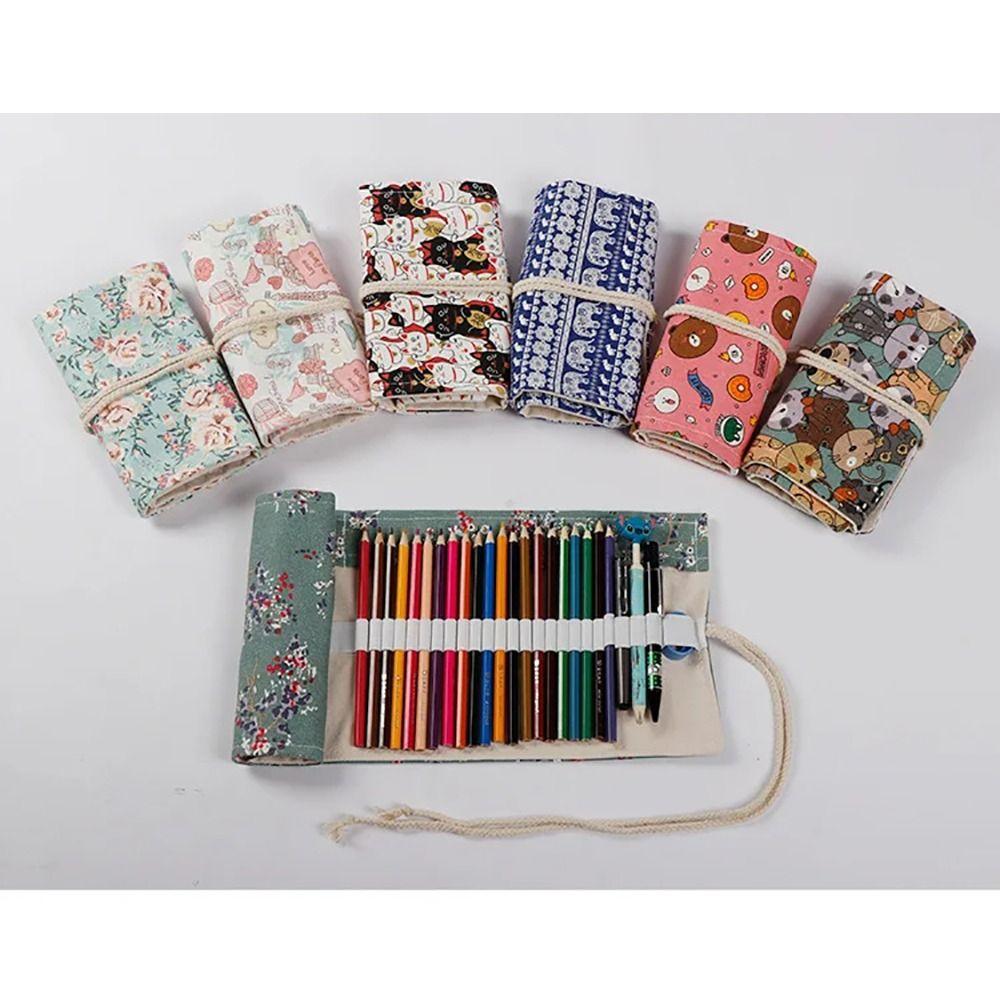 1 ks Látkové pouzdro na skicování na tužky 12/24/36/48/72 otvorů Taška na štětce na malování Rolovací pouzdro na tužky Malířské potřeby