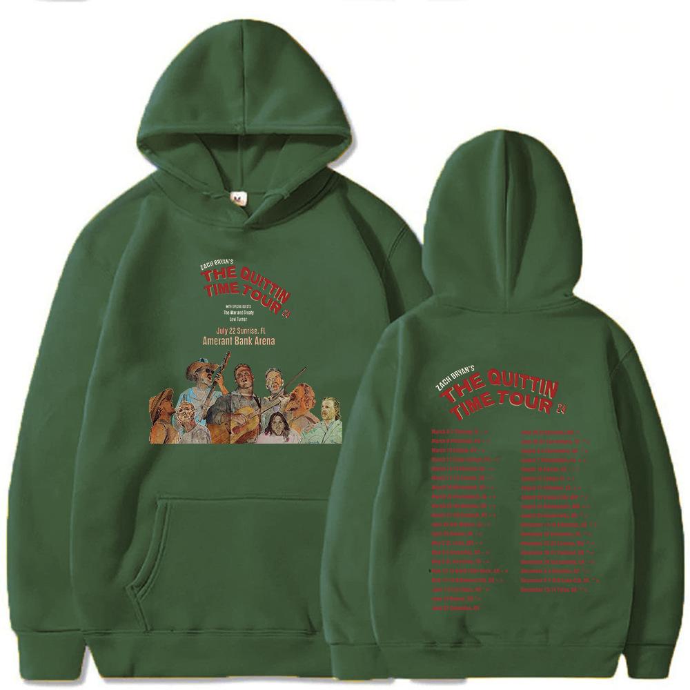 Zach Bryan The Quittin Time Tour  Hoodie Winter Women